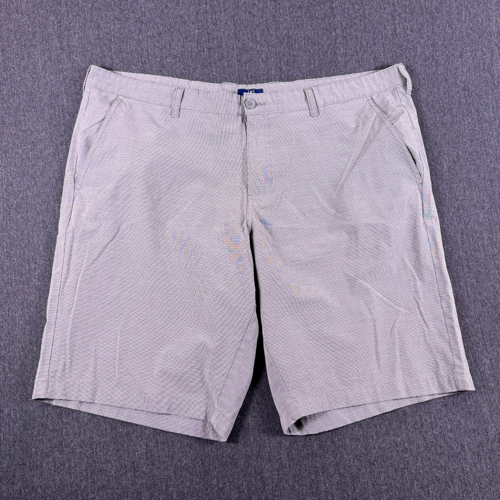 George Mens Gray Flat Front‎ Comfort Eeryday Wear Outdoor 10.5" Chino Shorts 46